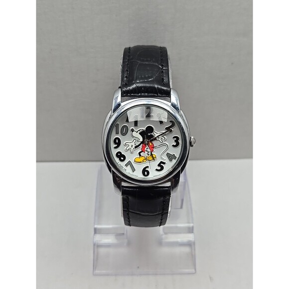 Vintage Lorus Disney Mickey Mouse Yipes Watch New Battery Unisex Leather Band - Picture 1 of 12